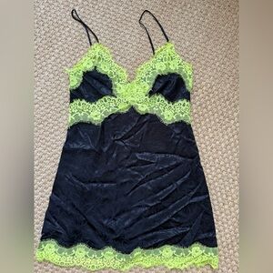 Alice + Olivia Black and Neon yellow dress